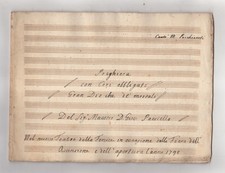 PAISIELLO GIOVANNI Manoscritto