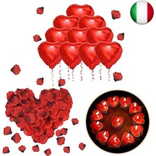 ASANMU Kit Romantio Decorazioni, 1000 Pezzi Petali di Rosa Rossa + 50pcs Amore