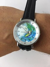 OROLOGIO GENERICO AL QUARZO SOLO TEMPO 35 MM UNISEX SURF CINTURINO NERO IN PELLE