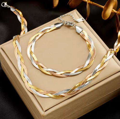 Set bracciale collana catena - bracciale,