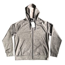 Nike Therma Fit Felpa con Cappuccio Full Zip Dri-FIT Giacca Uomo L Grigio Tasca Allenamento Nuova con etichette