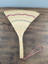 Vintage Fan Straw Woven