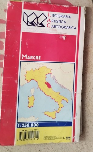 Cartina stradale marche anni80 - marche,