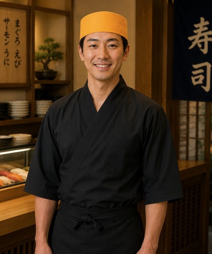 Cappello chef sushi giallo - chef,