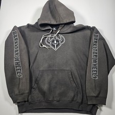 Felpa con cappuccio vintage DarkStar Wheels skateboard anni 90 made in U.S.A bellissima dissolvenza grande