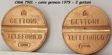 2 GETTONE TELEFONICO CMM 7901 in gettoni telefonici da anno 1979 di metallo TELE