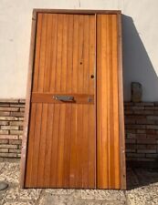porta portone di ingresso a due ante a fasce in legno massello classico