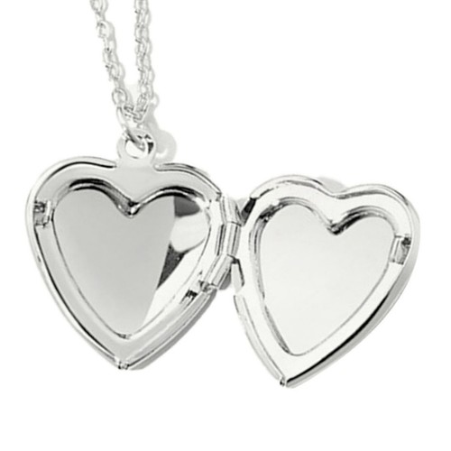 Collana con foto - cuore, argento