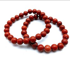 Offertissima 2 bracciali vero corallo rosso naturale con GARANZIA 8 mm NUOVI