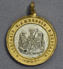 Medaglia devozionale Milano 1871 1874 reliquia S. Ambrogio Gervasio e Protasio