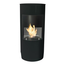 Camino a Bioetanolo Nero Stufa Statica da Terra Pavimento con Vetro