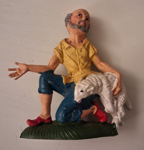 Statuina presepe uomo - uomo, con