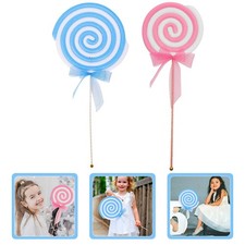  2 Pcs Fake Giant Lollipop Candy Ornament Lecca Gigante Arredamento Lecca-lecca