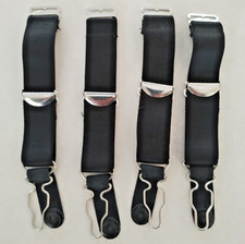 SET 4 STRAPS PER REGGICALZE VINTAGE METALLO/NERO 2 CM