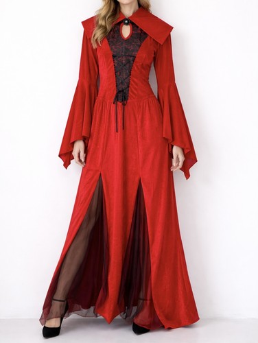 Maxi abito donna velluto rosso