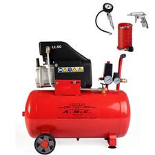 Compressore ad Aria 50LT Portatile 8 Bar 2,0 HP 1500W Coassiale Carrellato