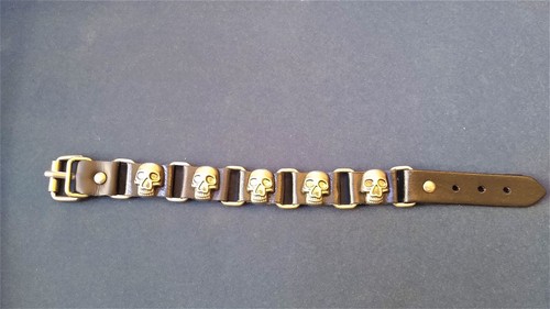 Bracciale pelle nera - bracciale,