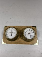 Set Di Orologio Marino Vintage E Barometro - Funzionante, Segni Di Uso