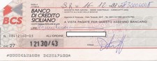 Siracusa - Assegno del Banco