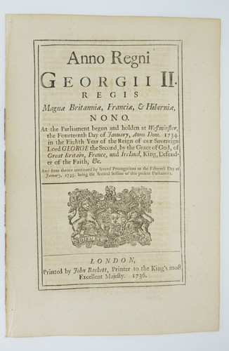 1736 act parliament george - of,