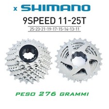 cassetta pacco pignoni bici corsa 11-25t shimano ruota libera 9 velocità 9 speed