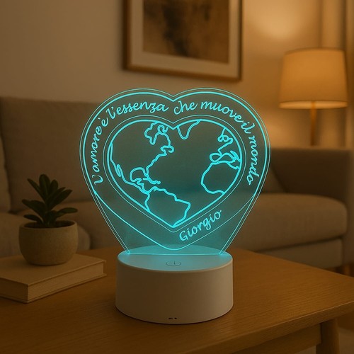 Lampada led cuore disegno - e,