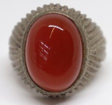 Meraviglioso anello antico romano in argento con antica pietra di agata yemen...