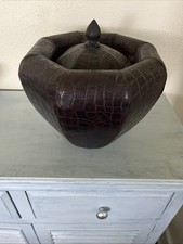 VTG Burgundy Leather Octagon