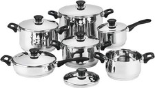 BATTERIA DI PENTOLE BAVARIA 12 PEZZI IN ACCIAIO INOX 18/10