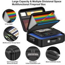 Scatola portadocumenti ignifuga, rigida e portatile, per certificati di