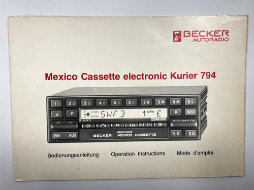 Manuale istruzioni becker - manuale,