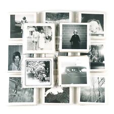 Lotto di 50+ vecchie foto quadrate casuali - istantanee vintage originali in bianco e nero
