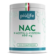 NAC n-acetil-cisteina 600mg 210 Compresse PiùLife, n acetilcisteina 1 Al Giorno