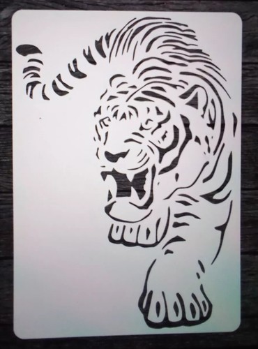 Stalking tiger stencil - stalking,