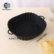 Vassoio per Pentola per Friggitrice Ad Aria in Silicone Da 1 Pezzo Con Manico, T