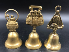 Campanello campana da tavolo scrivania Inglese in Ottone Massiccio Vintage