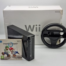 ? NINTENDO WII NERA + MARIO KART WII + VOLANTE + SCATOLA ORIGINALE ?