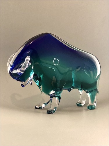 Vintage bull handmade glass - handmade,