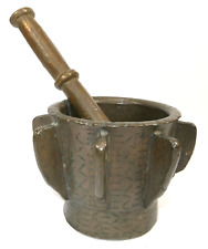 Mortaio Gotico Con Pestello In Bronzo 16 Secolo.