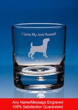 Jack Russell Whisky Glass Dog Gift Personalised Engraved Dog Whiskey Tumbler 