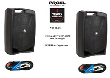 Proel V10 Plus 10" Coppia Casse Amplificate 1200W + cavi omaggio 2 CASSA ATTIVA