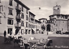 C16630-TOSCANA,CASTELNUOVO GARFAGNANA, PIAZZA CENTRALE, INSEGNA "BARBIERE", 1958