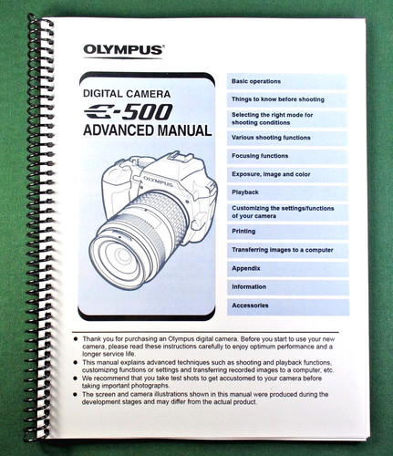 Olympus 500 manuale - e-500,
