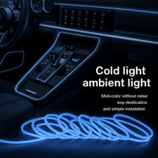 Striscia LED EL Neon per Interni Auto 12V - 5 Metri - Colore Blu Ghiaccio Ice