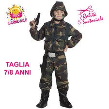 COSTUME VESTITO DI CARNEVALE AGENTE SPECIALE MILITARE BAMBINO 7/8 ANNI FANCY MAG