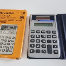 Sharp Calculator EL 376A Elsi Mate solar cell power vintage 1980s Japan boxed