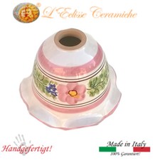 APPLIQUE FÜR VIETRI KERAMIKLAMPE VON HAND DEKORIERT BLUMEN ROSE MADE IN ITALY 
