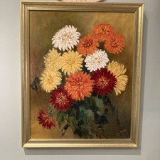 Dipinto olio vintage fiori