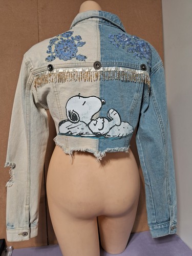 Giacca jeans snoopy - giacca,