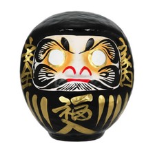 Black Daruma Doll 5.75"H Good